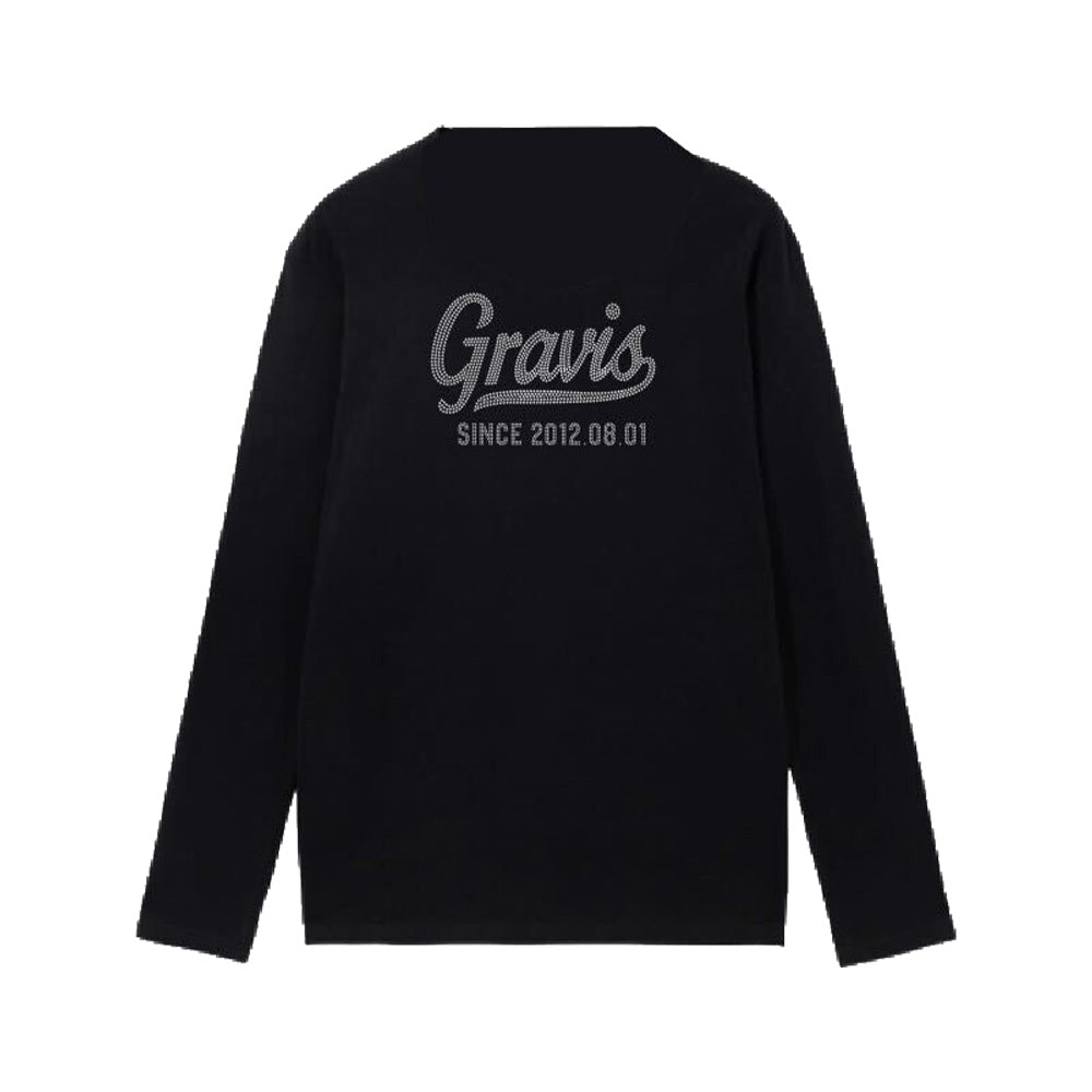 【継続販売】Gravisラインストーン長袖Tシャツ